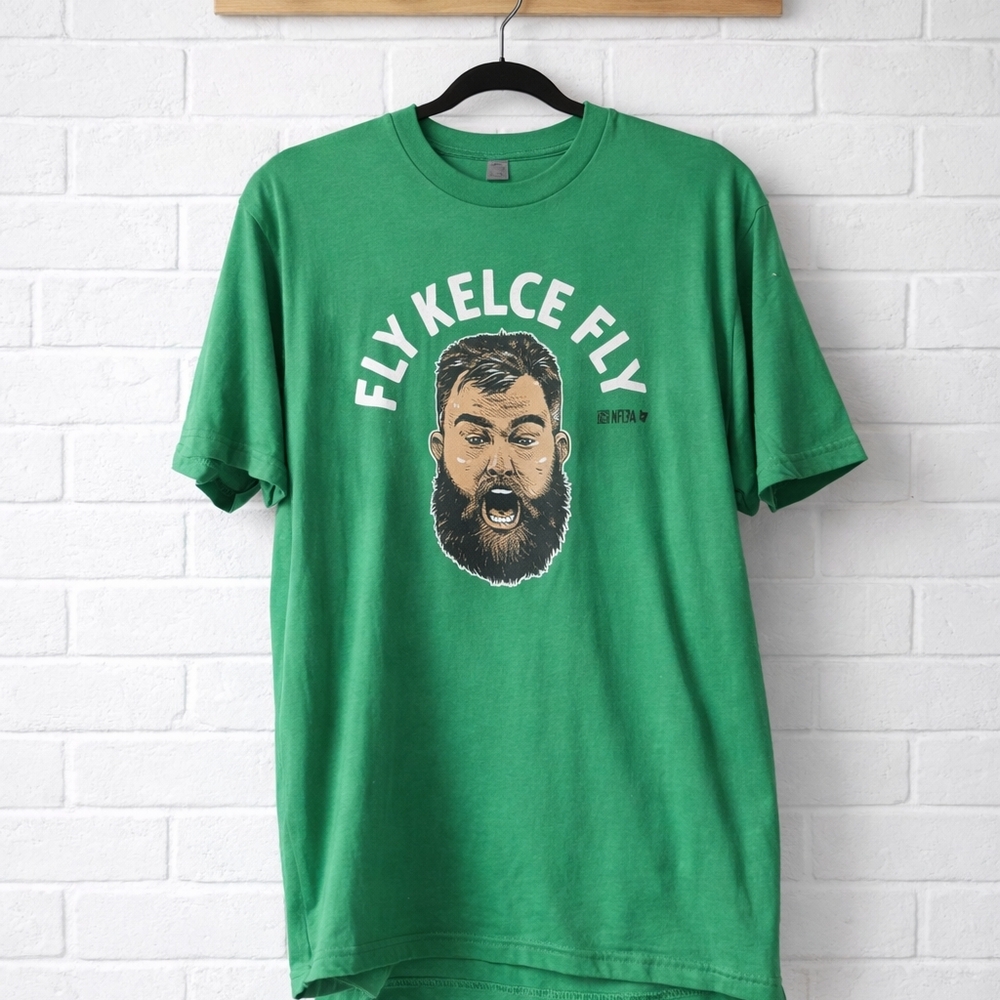 Jason Kelce Graphic Tee Green Men's Size L Eagles Funny NFL Shirt